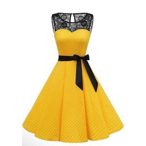 Bbonlinedress Women's 1950s Vintage Rockabilly Swing Dress Lace Cocktail Prom Pa